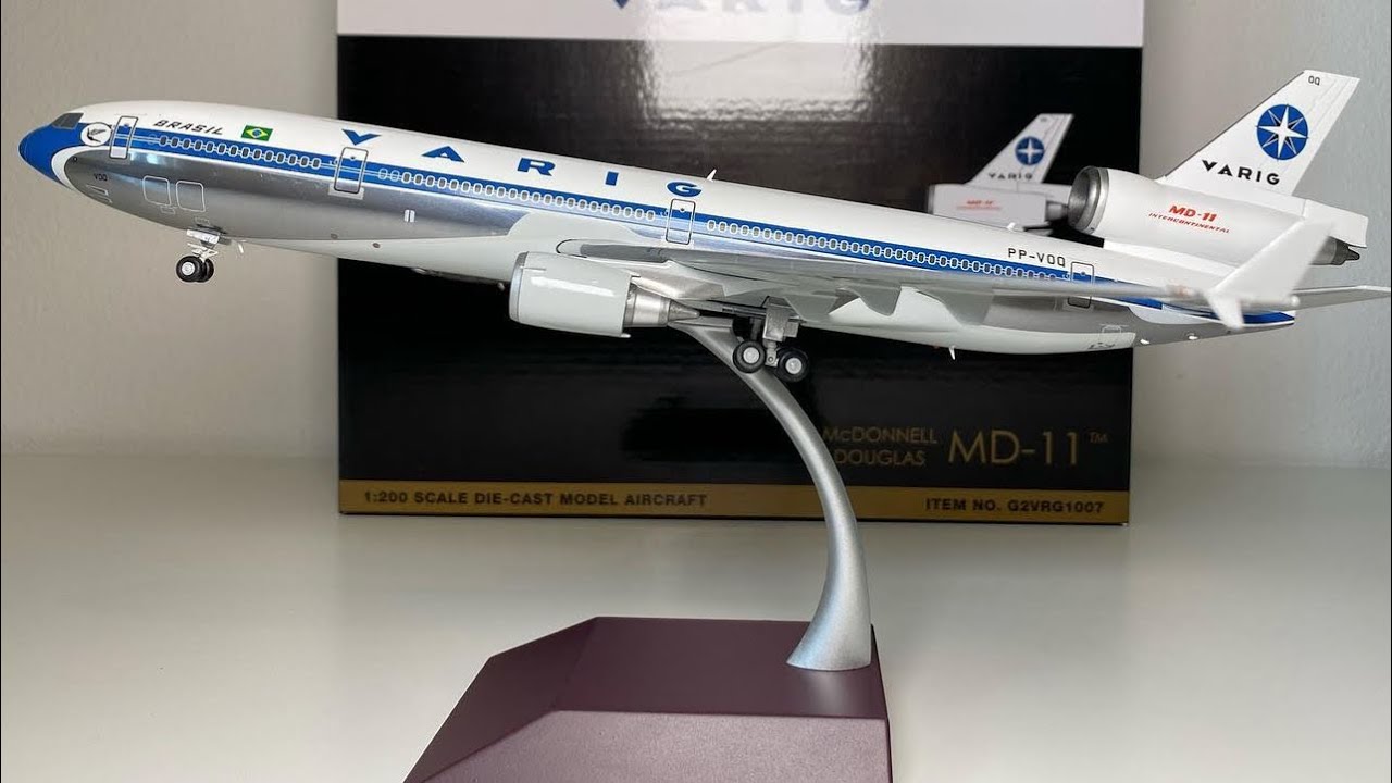 UNBOXING and REVIEW!!  Gemini Jets 1:200 Varig Brazil Md-11 reg. PP-VOQ (G2VRG1007)