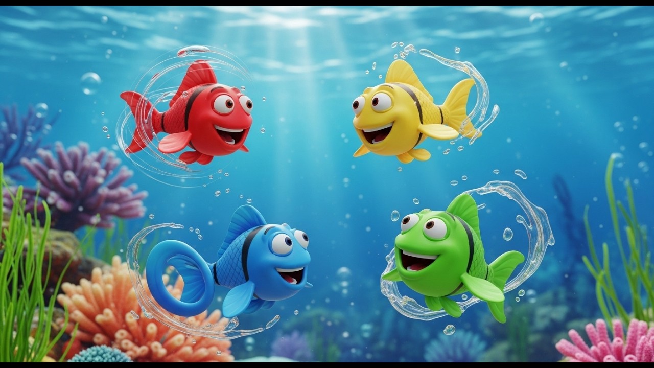 Four Little Toy Fish Swim Swim Swim | Bathtime Counting Song & Toy Play