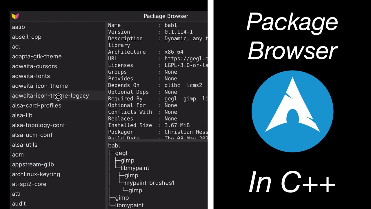 Написание простого графического интерфейса для системных инструментов на C++ (Arch Linux)