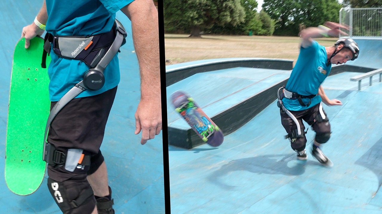 POWERFUL EXOSKELETON vs SKATEBOARDING - ULTRA HUMAN POWER!