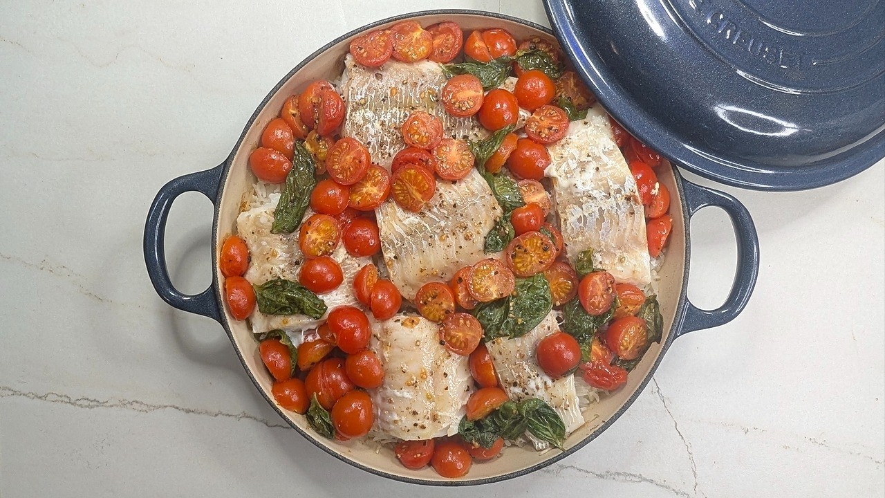 Jamie Oliver's Fabulous Fish on Rice. A Jamie Oliver's Easy One Pot Meal Recipe. #cookalong video