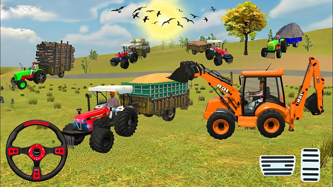 🔴Drive JCB and Uploading 🪨🏗Stone From Dumper🌋 Truck in Game #truck​ #jcb​ #tractor​ #dumper​ #games​