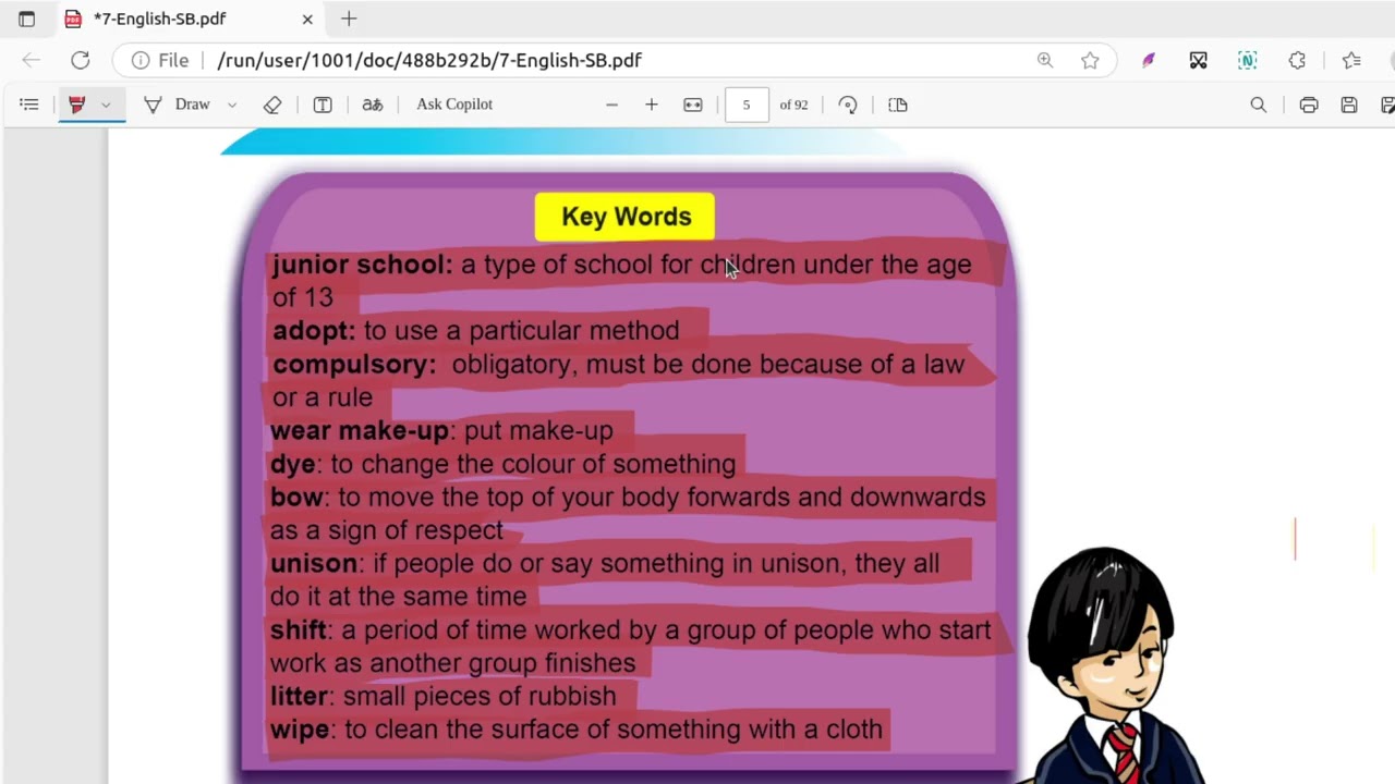 Vocabularies..مفردات الوحده الاولى لطلاب الصف السابع School Life #Emar #MoreEnglishMoreLove