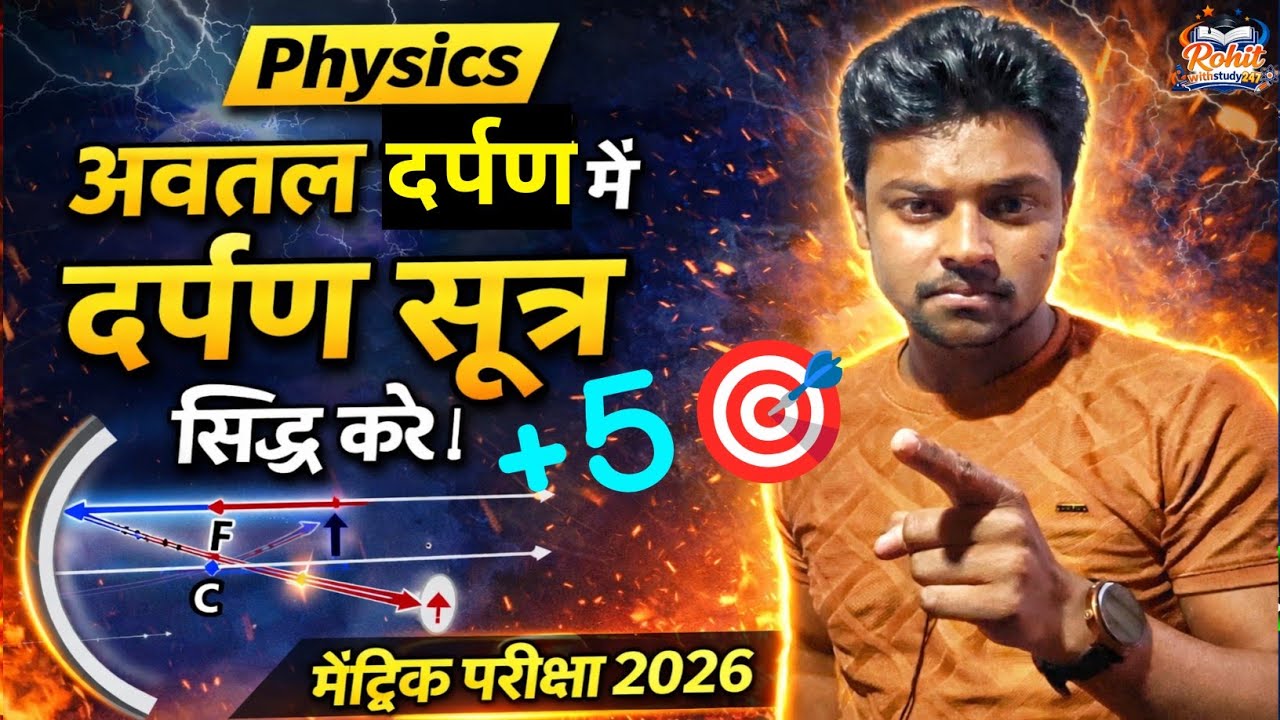 ।।🔥 सिद्ध करे कि अवतल दर्पण मे [दर्पण सूत्र]🔥।।कक्षा 10th।।2026🎯 के पेपर में फाड़ेगा ।। By-Rohit Sir