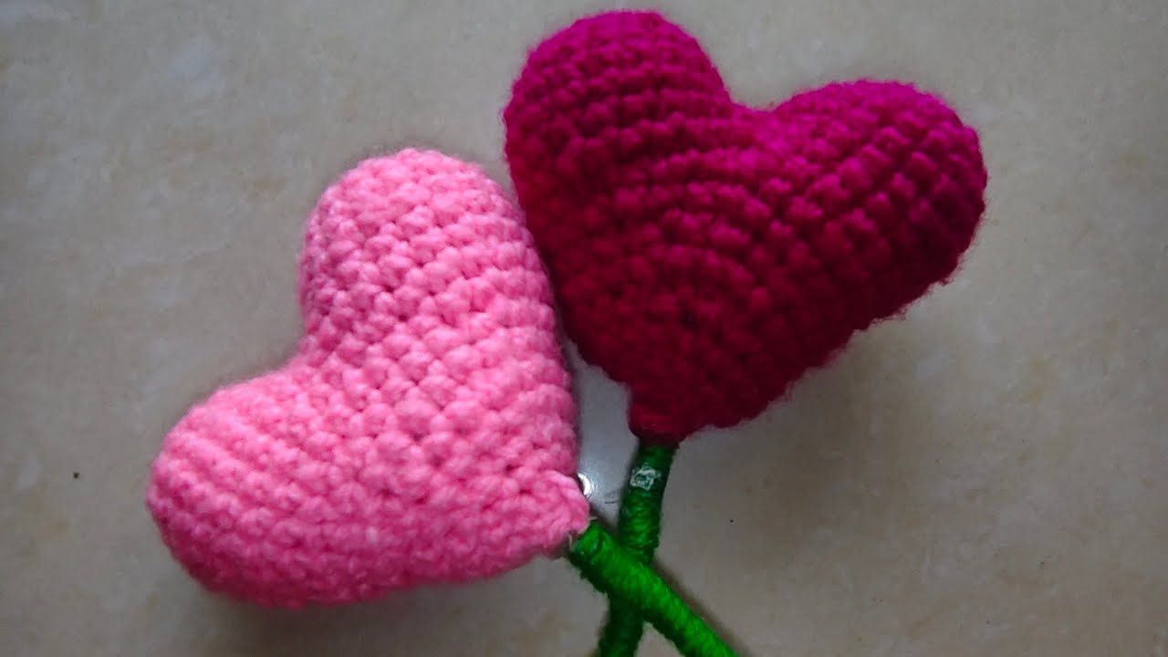 Velentine day special heart crochet tutorial in biginar's #crochet #hendmade#youtubevideo#bukeheart