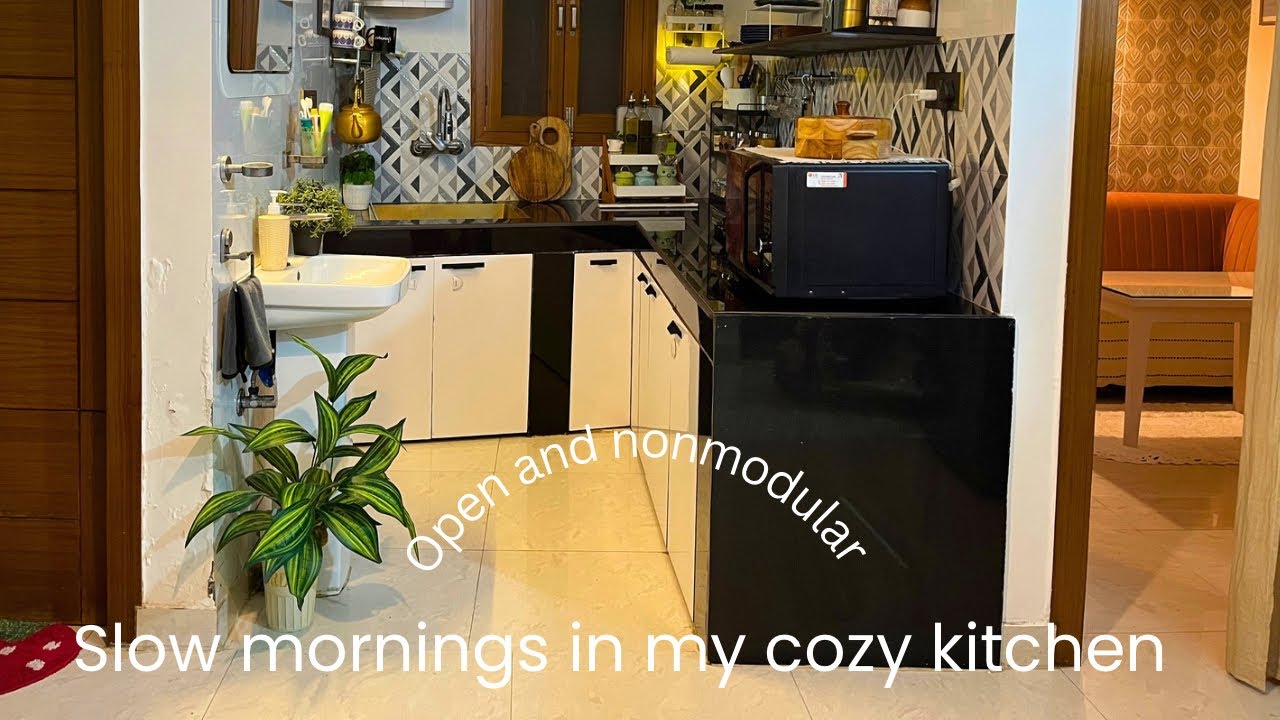 Tiny Open Kitchen Tour 🫖 | Cozy Non-Modular Kitchen | Aesthetic Silent Vlog