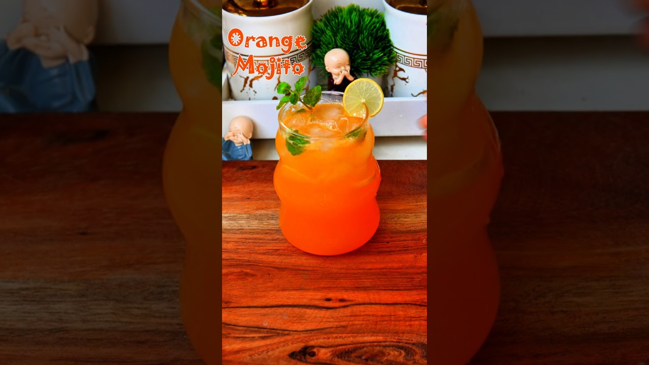Refreshing Orange Mojito recipe 🍊#orangemojito #mojito #shorts #trendingrecipe