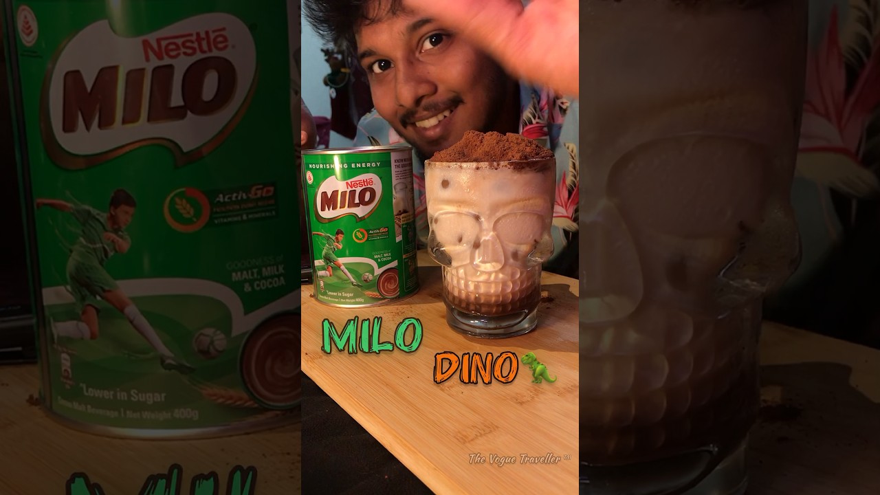 Singapore MILO DINOSAUR🇸🇬🦖Summer drink series #thevoguetraveller #shorts #asmr #tamil #song #milo