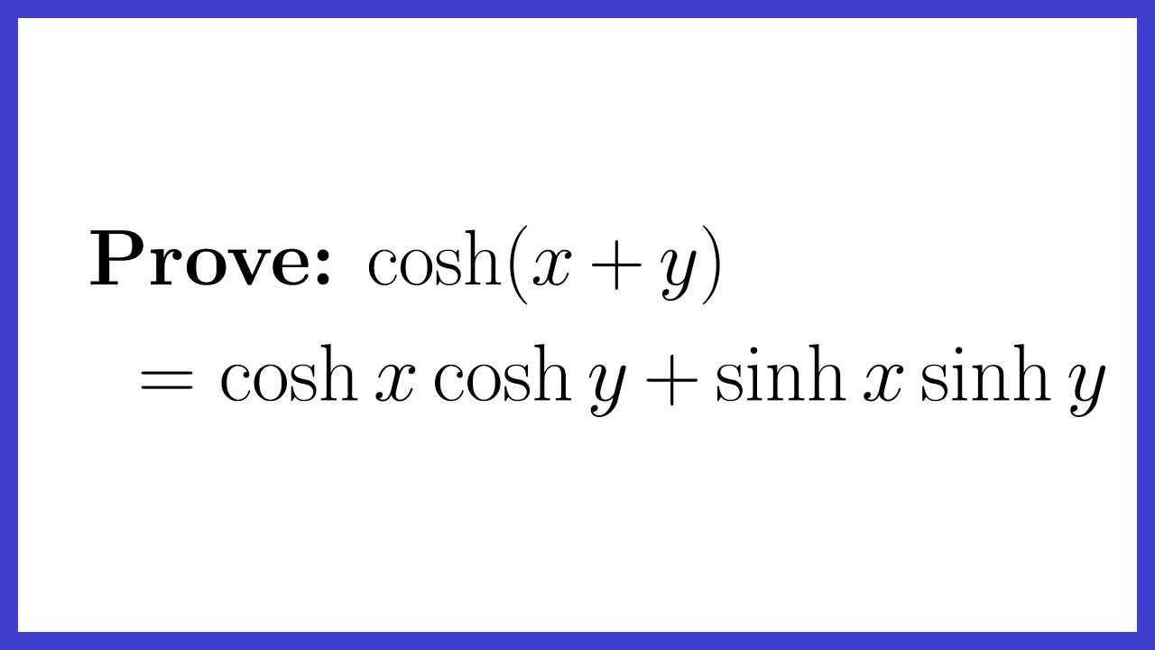 Proving Identities with Hyperbolic Functions