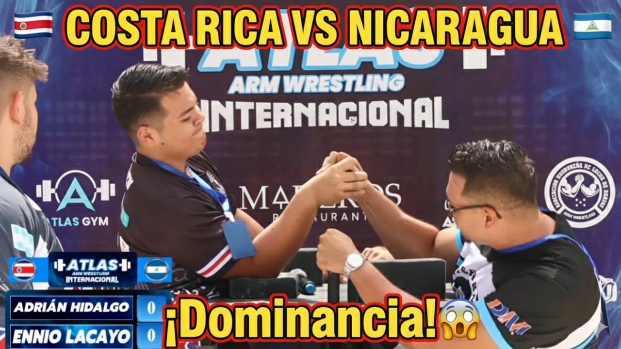 🇨🇷 Costa Rica vs 🇳🇮 Nicaragua | ⚡ Adrián Hidalgo vs Ennio Lacayo 💪 | 🏆 Armwrestling Internacional