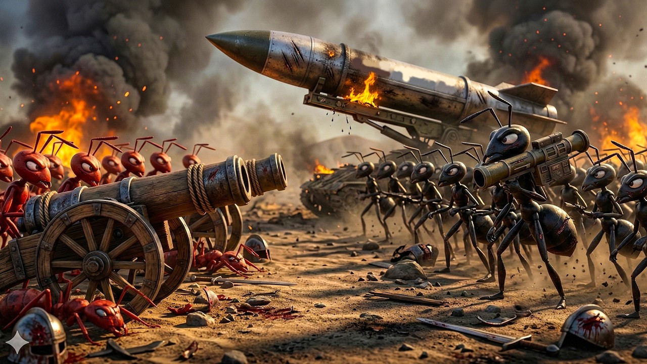 Ant Warfare Like You’ve Never Seen: Cannons, Rockets, and Chaos! 🚀🐜 | Funny Kingdom Ant Cartoon
