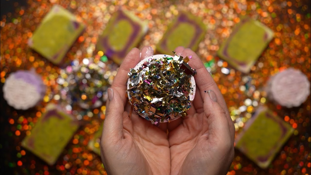 ASMR Gritty Cornstarch Reforms with Confetti and Baby Oil