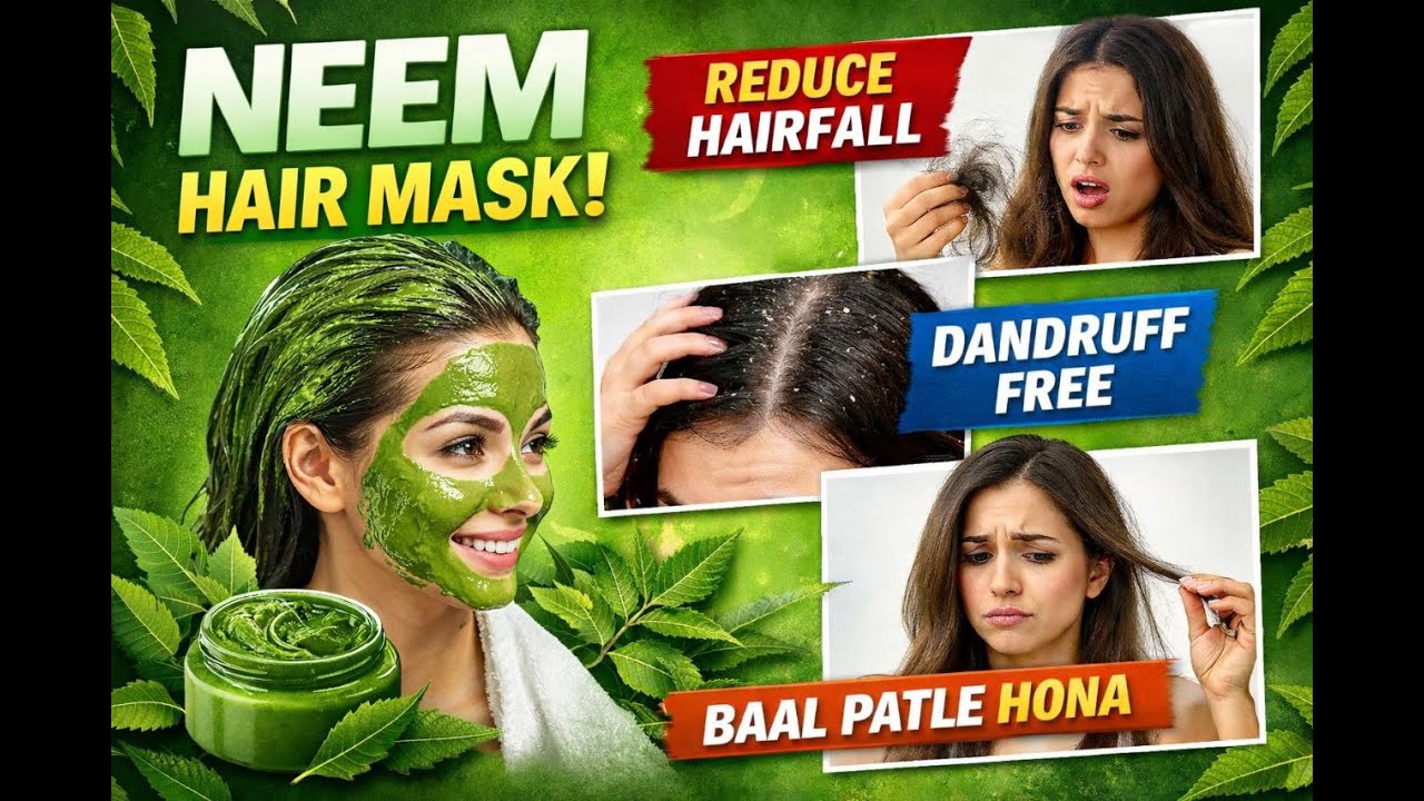 Hairfall aur dandruff का “घरेलू उपचार”||Neem Hair Mask||