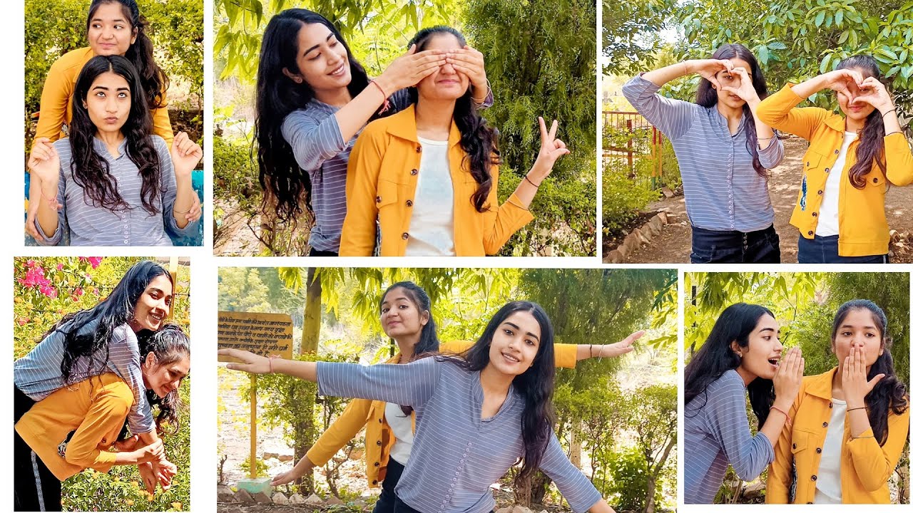 best photo poses with best friend or sister | friendship poses | photoshoot poses for girls