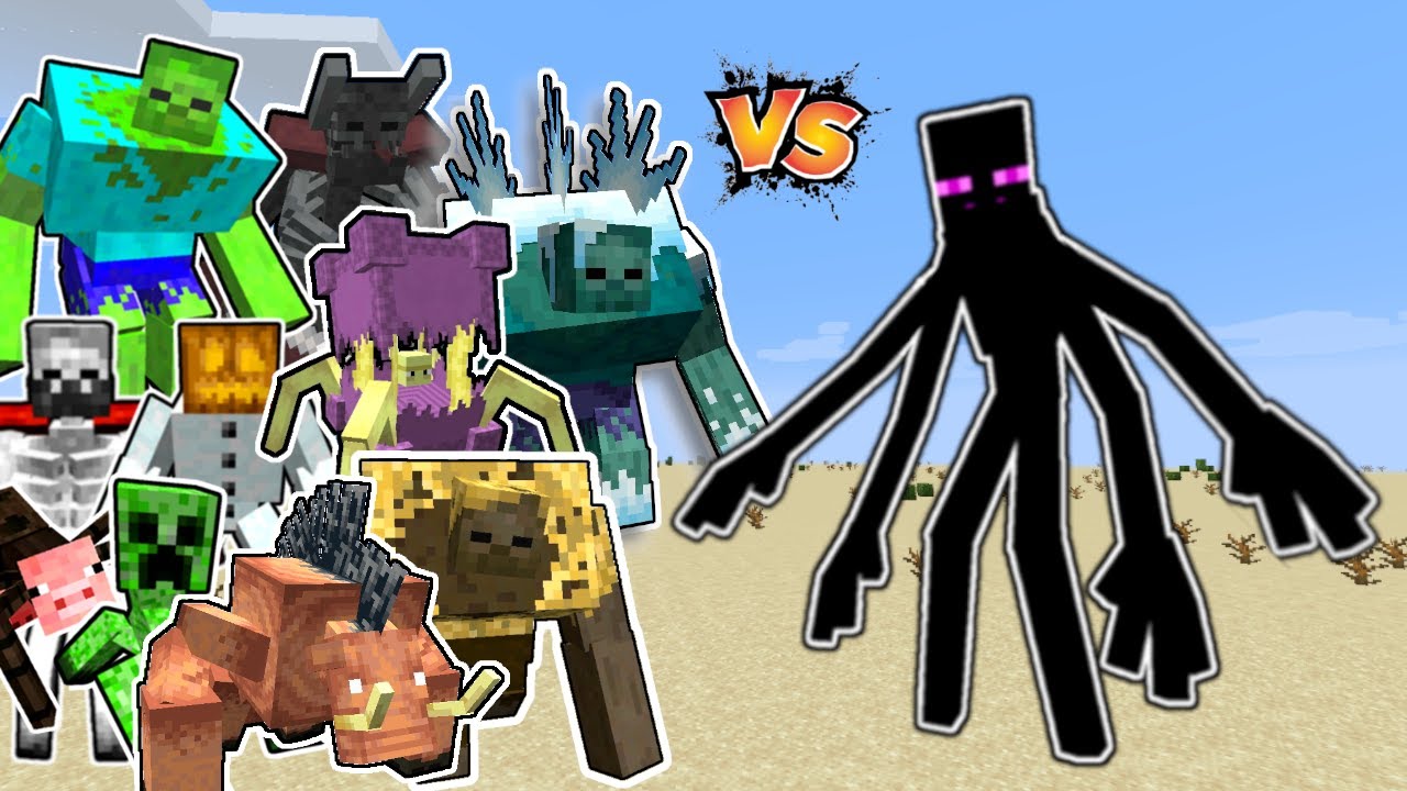 Mutant Enderman Vs. Mutant Monsters in Minecraft | Mob Battle