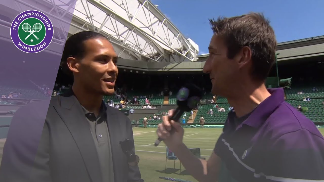 Liverpool footballer Virgil van Dijk visits Centre Court for the first time | Wimbledon 2019