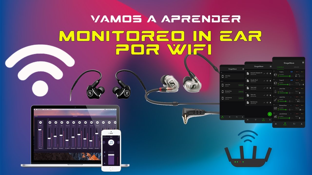 ✔️Monitoreo IN EAR multipista✔️  por WIFI😎  para todos 🎶