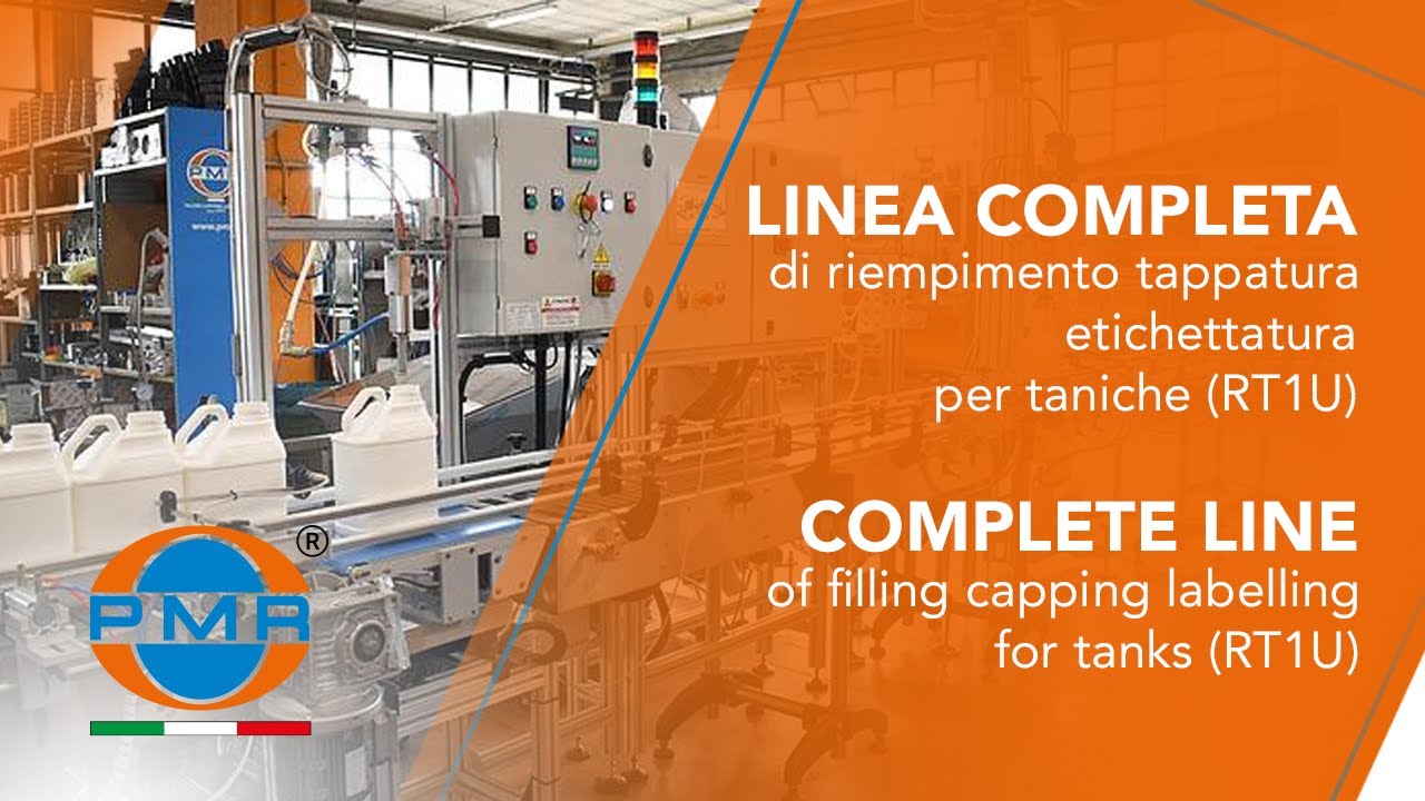 LINEA DI RIEMPIMENTO TAPPATURA ETICHETTATURA PER TANICHE (RT1U)