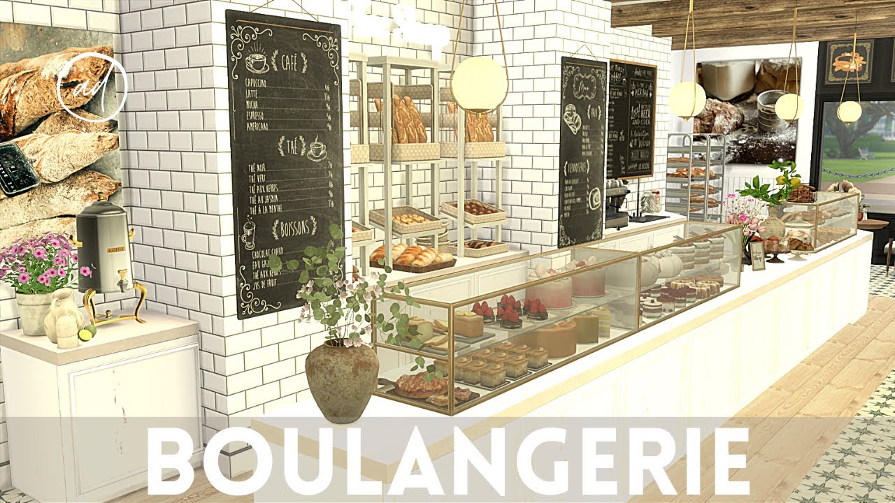 FRENCH BAKERY - BOULANGERIE || Sims 4 || CC SPEED BUILD + CC List