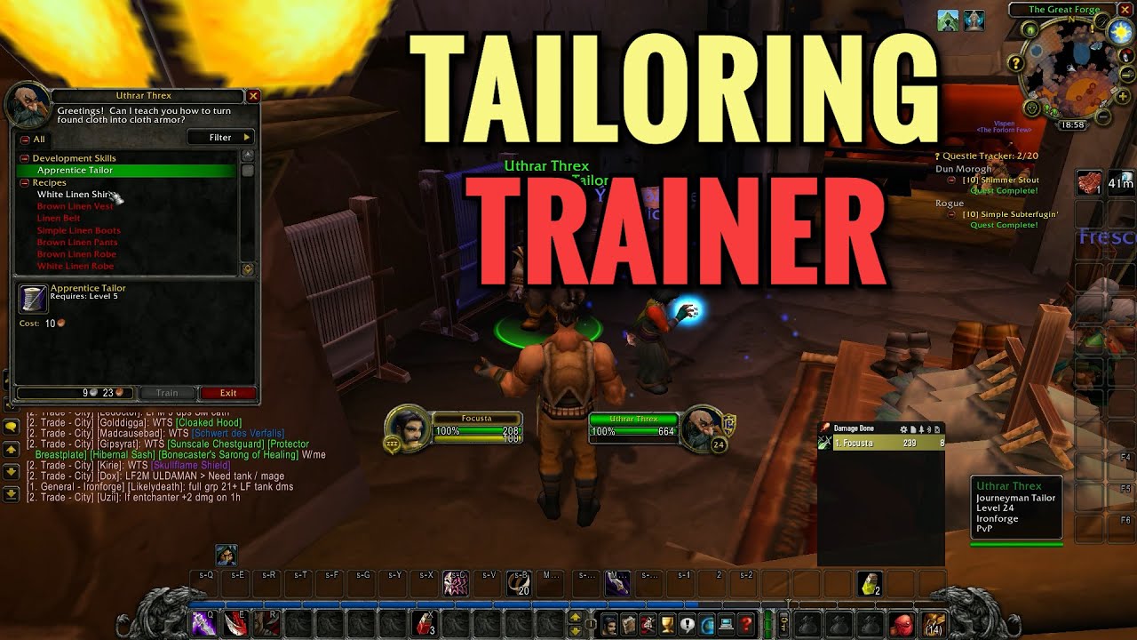 Ironforge Tailoring Trainer Location (WoW Classic)