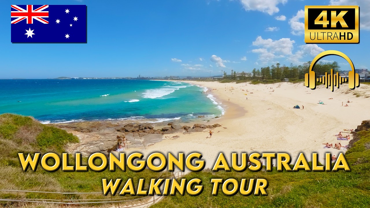 WALKING AROUND WOLLONGONG AUSTRALIA | 4K UHD Video Walk | Binaural Audio