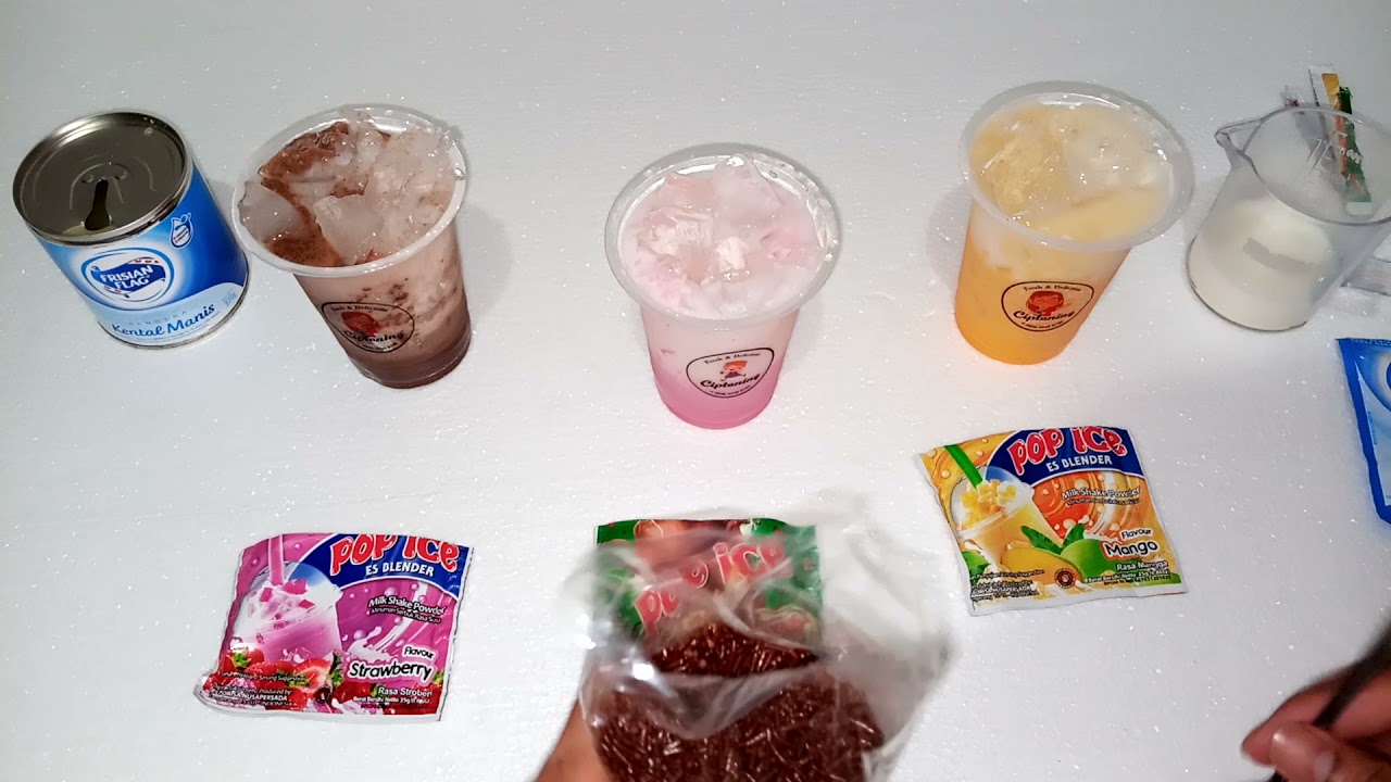 RESEP 3 GELAS POP ICE 14 oz MINUMAN KEKINIAN SERI 5 || CIPTANING CHANNEL