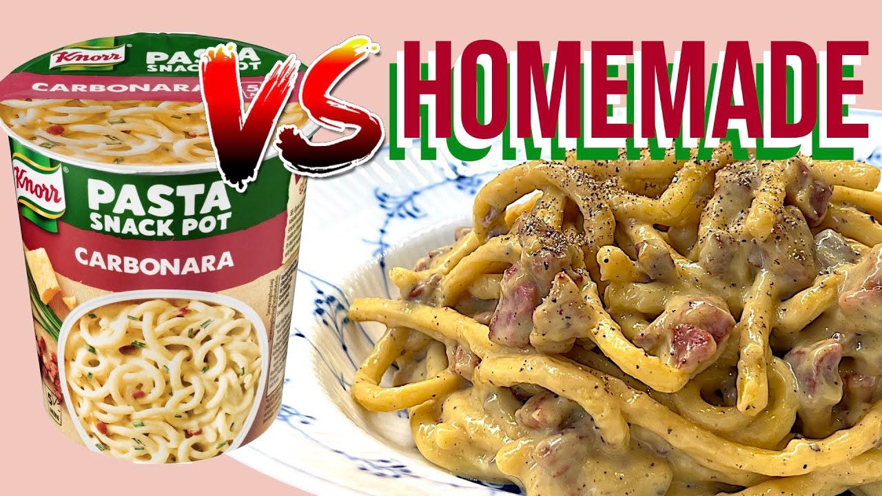Pasta Carbonara Knorr Vs. Hjemmelavet 🇮🇹🍝🥚