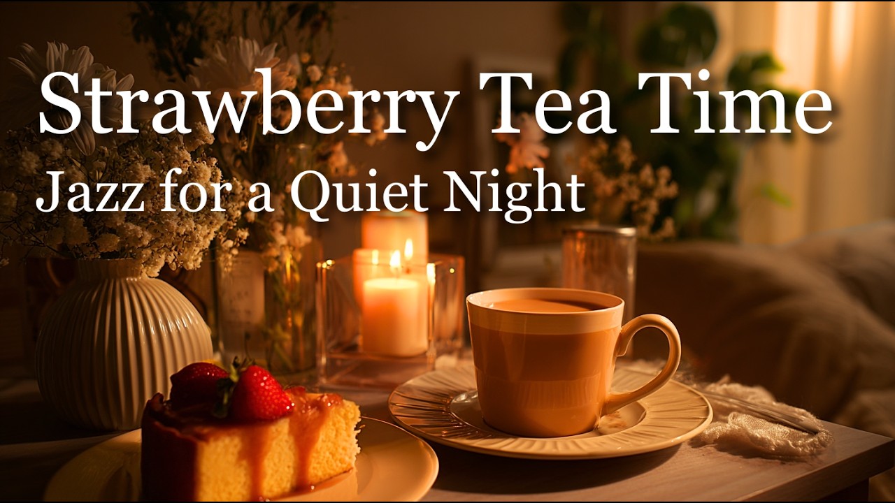 Gentle Strawberry Cake & Tea | Cozy Evening Atmosphere for Relaxation & Peace