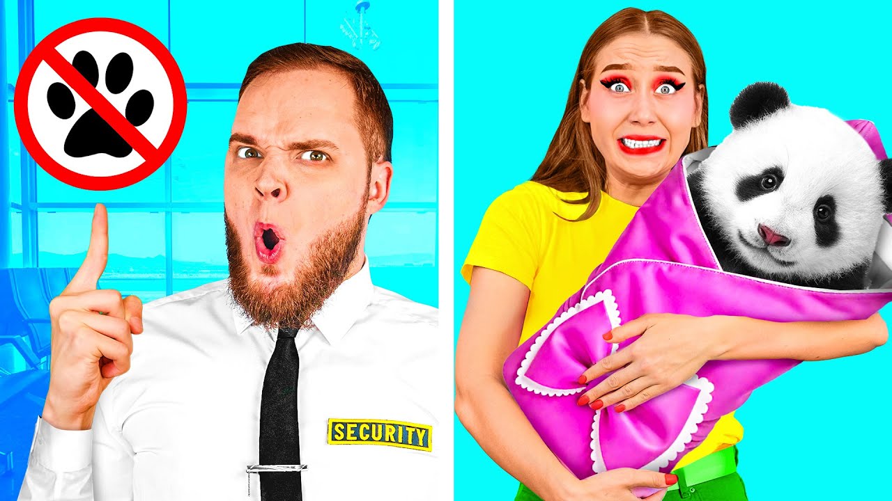 Как Пронести Домашних Животных в Самолёт | Потрясающий Творческий Челлендж от PaRaRa Challenge