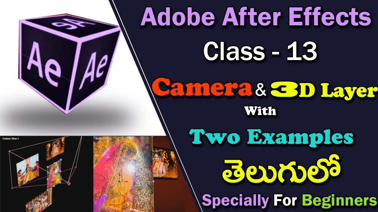 Adobe After Effects CC Tutorial | Class - 13 | Camera | 3d Layer - (After Effects in Telugu)