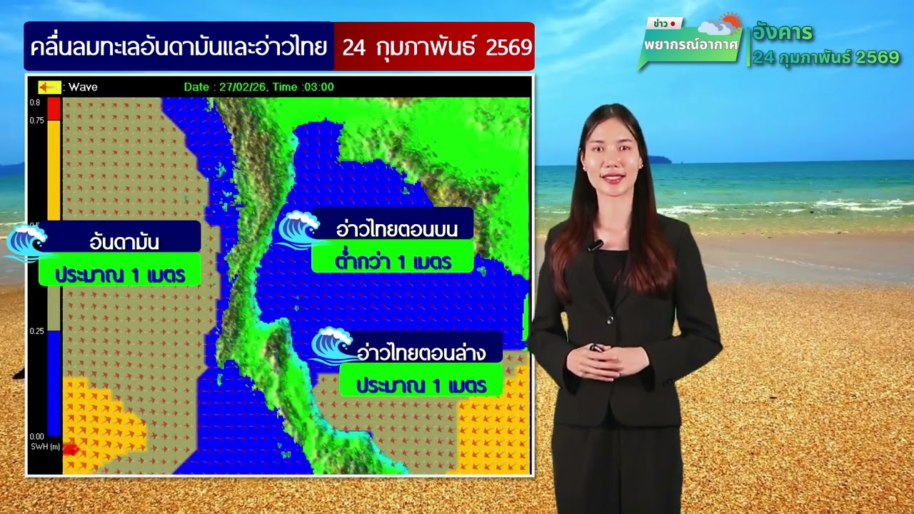 พยากรณ์อากาศประจำวันที่ 24 กุมภาพันธ์ 2569