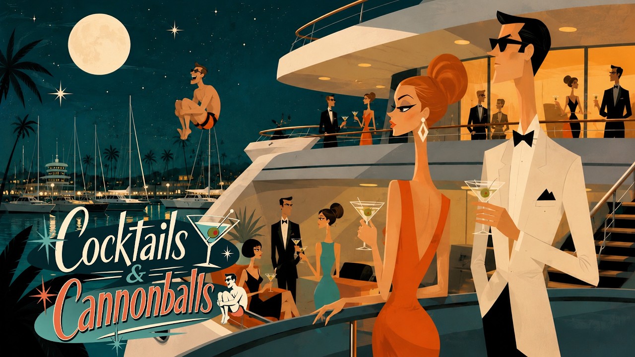 Cocktails & Cannonballs | Moonlit Yacht Party Lounge | Mid-Century Jazz with a Splash