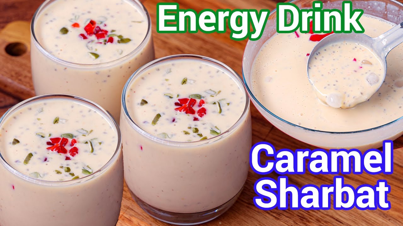 Refreshing Caramel Sharbat Drink - Healthy Energy Drink | Caramel Custard Sharbat | Doodh Sharbat