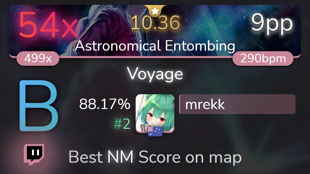 [10.36⭐Live] mrekk | BLANKFIELD - Voyage [Astronomical Entombing] 88.17% {#2 9pp 54❌} - osu!