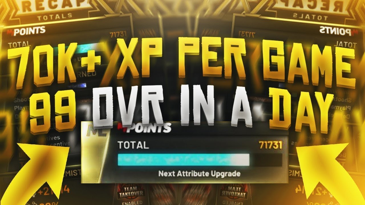 NBA2K20 how to get 99 overall in ONE DAY! 70k+EXP a game(NOT A GLITCH)