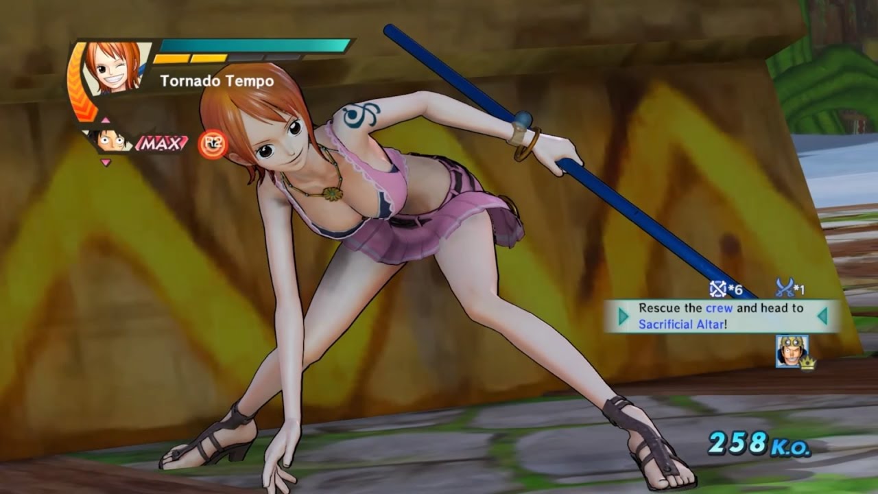 One Piece Pirate Warriors 3 Nami Normal Costume(Clima-Tact)Level 100 Gameplay
