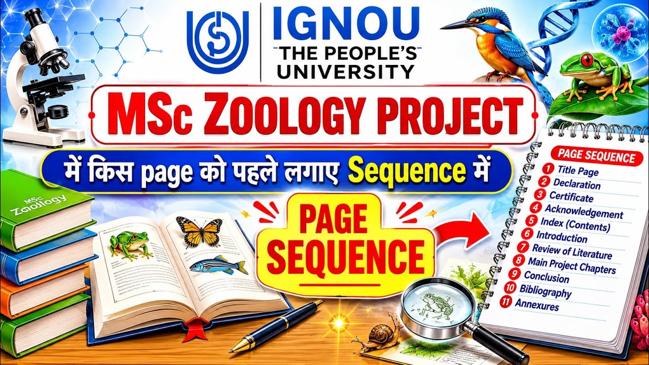 IGNOU MSc ZOOLOGY MZOP-01 Project/Dissertation Complete Information with Demo, Project kaise banaye 