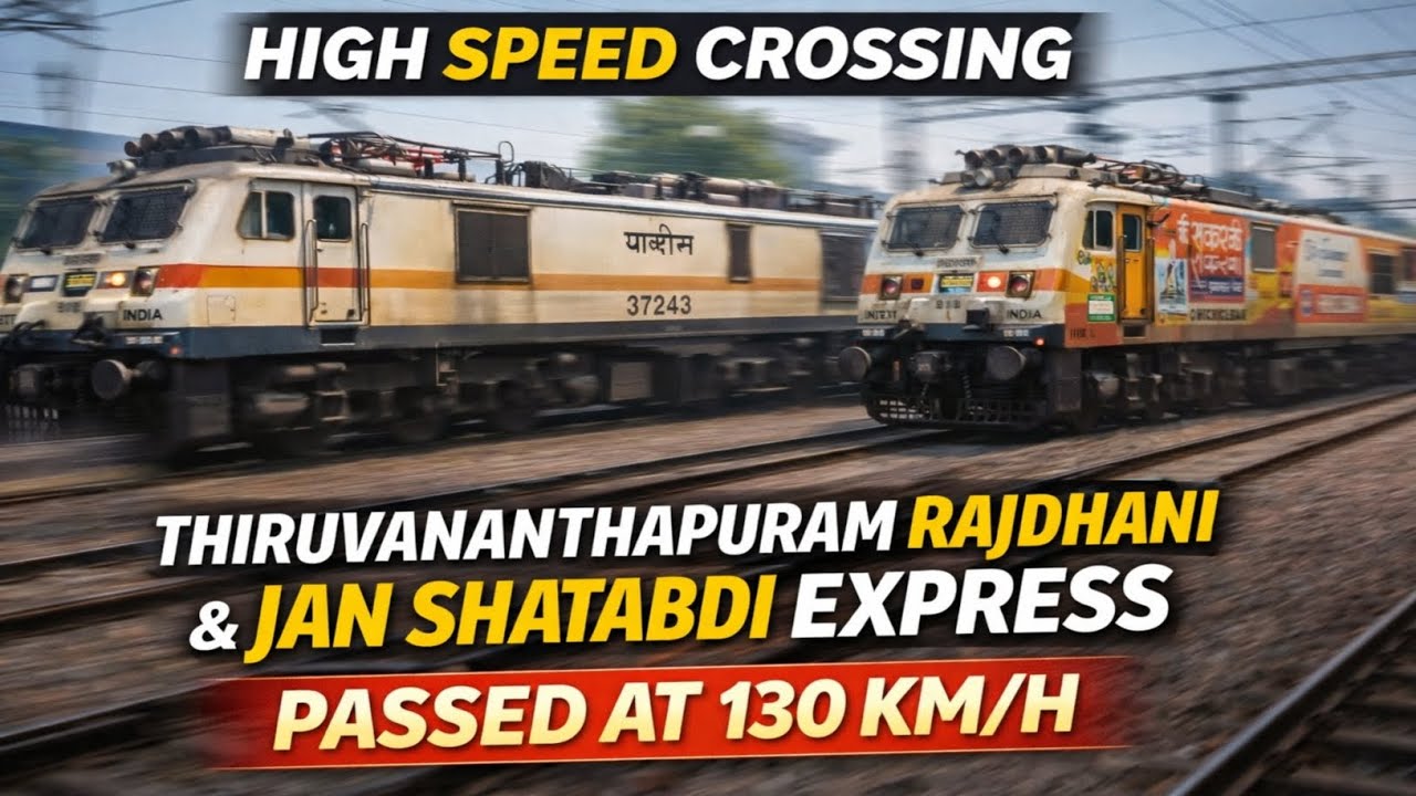 High Speed Crossing at 130 km/h | Rajdhani & Jan Shatabdi Express