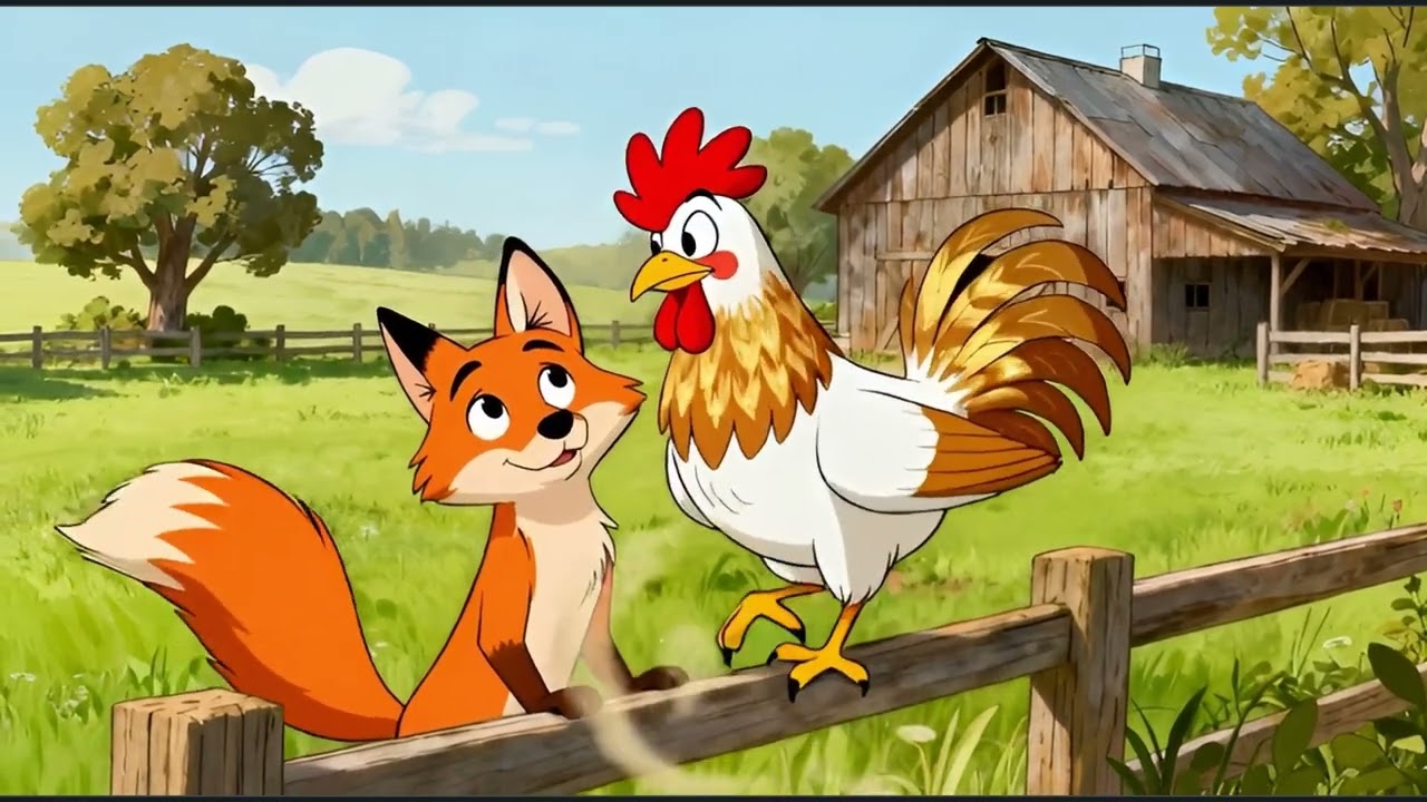 قصة ديك ذكي خدع ثعلب ماكر… والنهاية غير متوقعة 🦊🐓| حكاية ممتعة للأطفال