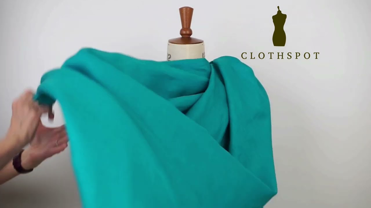 ‘Verdigris’ turquoise linen fabric