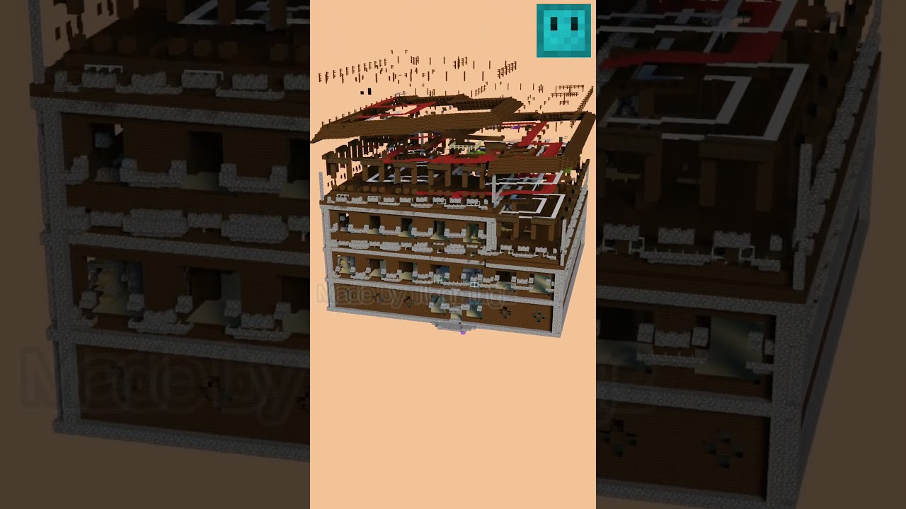 Minecraft Woodland Mansion Building Animation