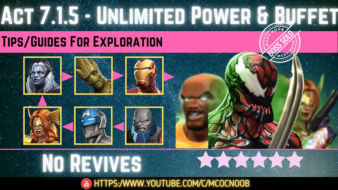 MCOC: Акт 7.1.5 &mdash; Неограниченная сила и буфет &mdash; Советы/Руководства &mdash; Никаких возрождений &mdash; Сюжетн...