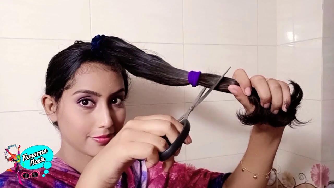 আমি নিজে যেভাবে বাসায় আমার চুল কেটে থাকি | How to cut your own hair at home | Tamanna Nasir
