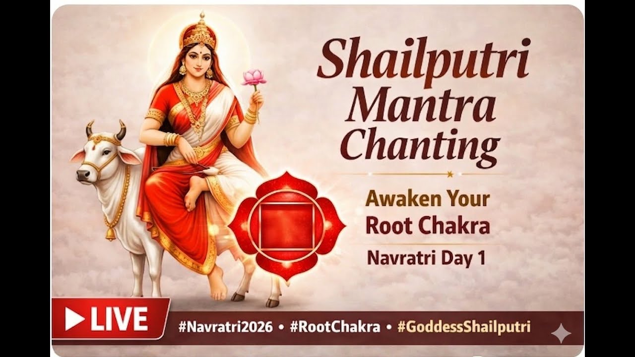 नवरात्र का पहला दिन |  Shailputri Mantra 108 Times for Courage, Stability & Root Chakra Awakening