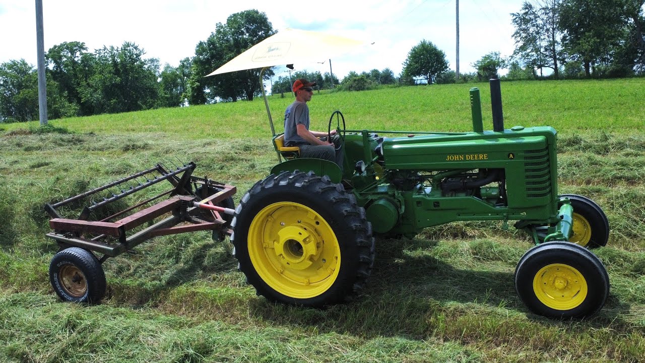 Tedding First Cutting Hay with the John Deere A