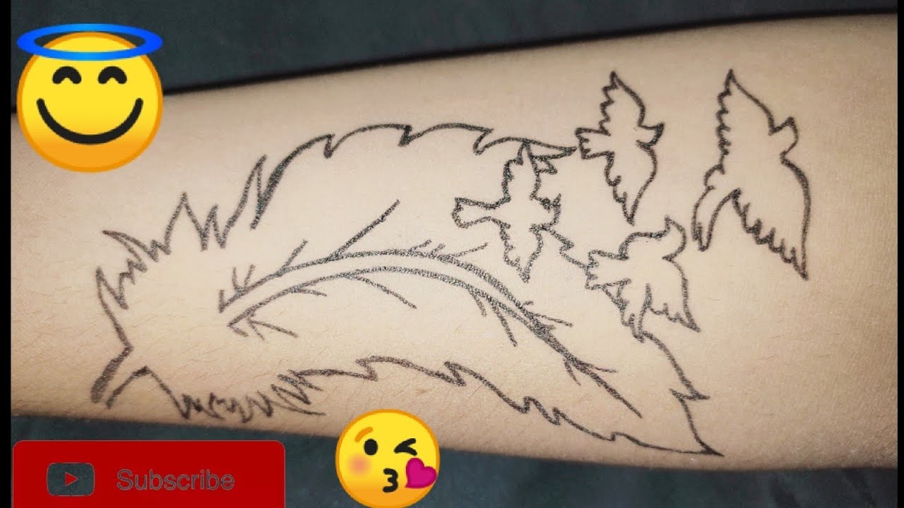 Feather tattoo || birds tattoo || pen tattoo || hand tattoo || birds in feather tattoo