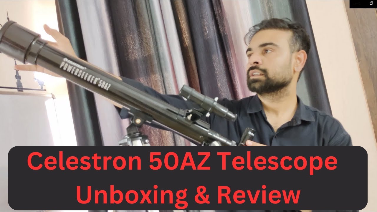 Celestron powerseeker 50AZ Refractor Telescope review and unboxing 