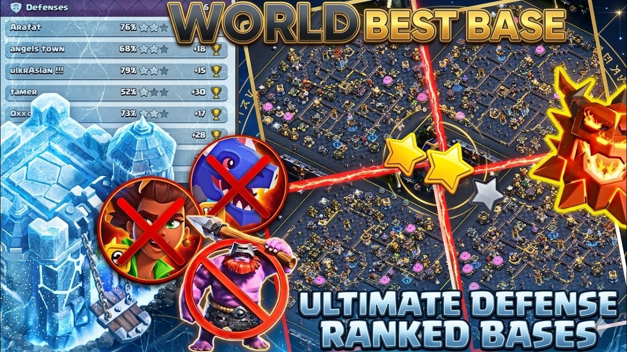 *NEW BASE TH18 LEGEND+CWL & WAR BASE - BEST ANTI 3 STAR TH18 DEFENSE META WITH LINK!