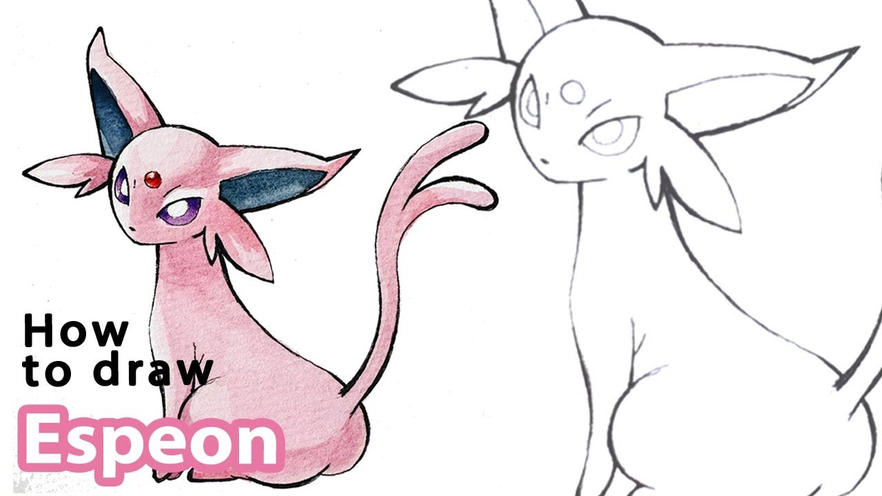 How to draw Espeon from Pokémon | Eevee Evolutions