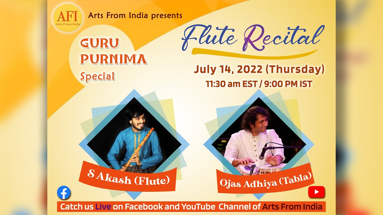 Guru Purnima Special | Flute Recital | S Akash | Ojas Adhiya | Raag Bhairavi